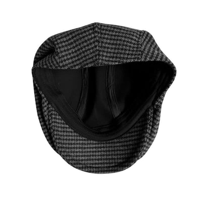 Black & Gray Houndstooth Checks Ivy Beret Cap