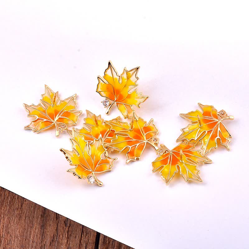 Women's Autumn Gold Maple Leaf Brooch