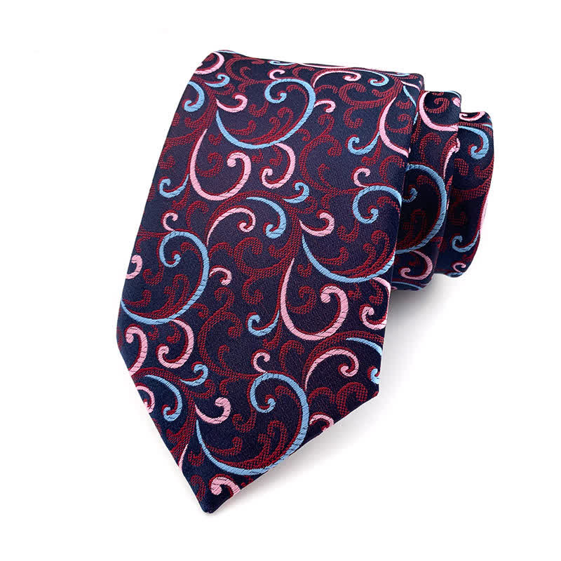 Men's Wine Royal Swirl Navy Necktie