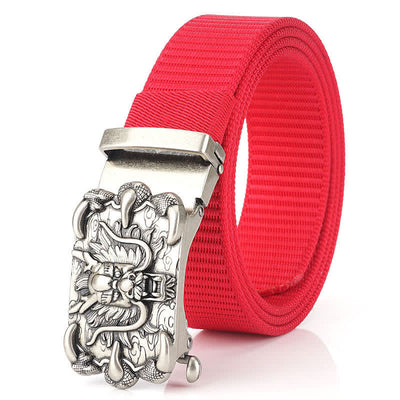 Men's Casual Dragon Decor Nylon Belt