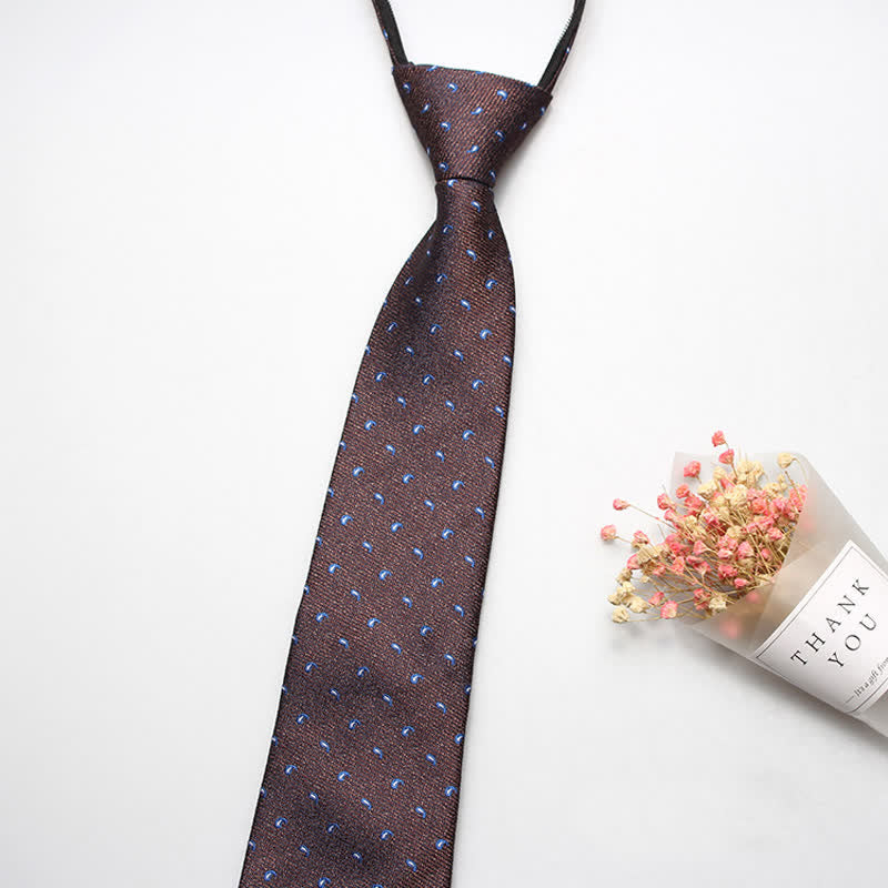 Men's Trendy Micro Paisley Zipper Tie Necktie