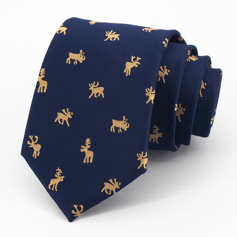 Men's Midnight Blue Vintage Elk Necktie