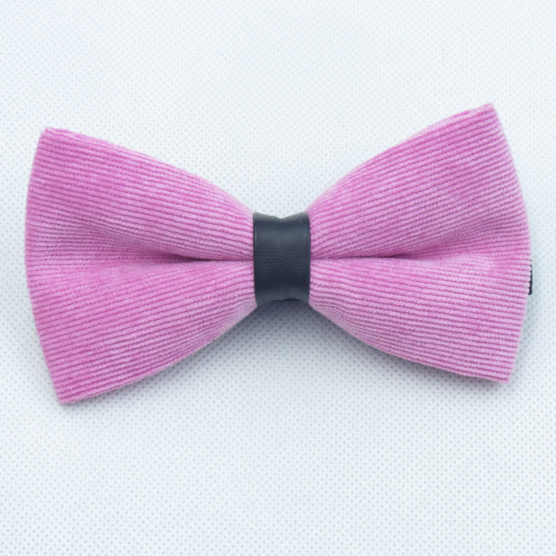 Men's Solid Candy Color Corduroy Bow Tie