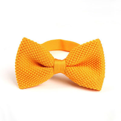 Men's Solid Color Double Layer Knitted Bow Tie