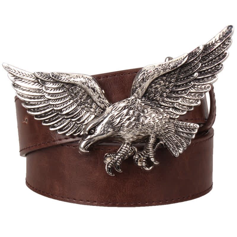 Men's Personality Large Flying Eagle Buckle Leather Belt