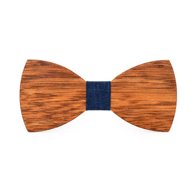 Men's Vintage Begonia Wooden Bow Tie