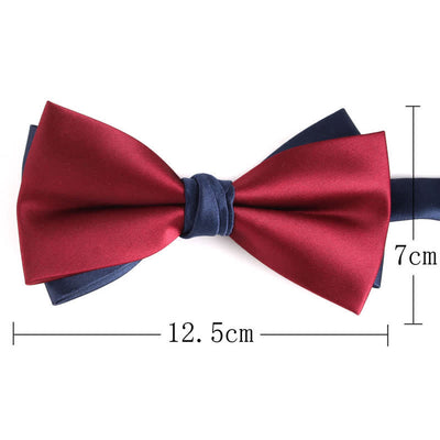 Men's Asymmetrical Two Tone Bow Tie