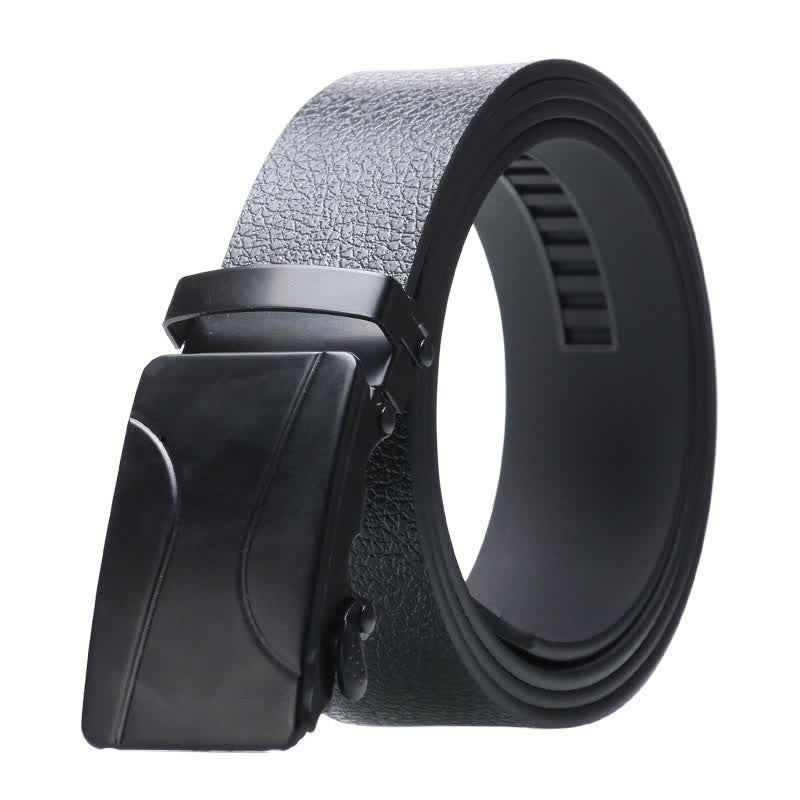 Men's Business Automatic Buckle Black Leather Belt