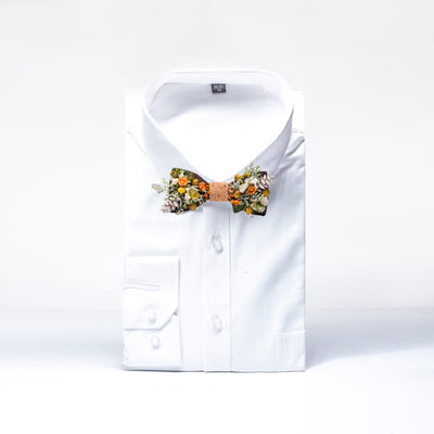 Men's Vintage Forest Bouquet Wooden Bow Tie