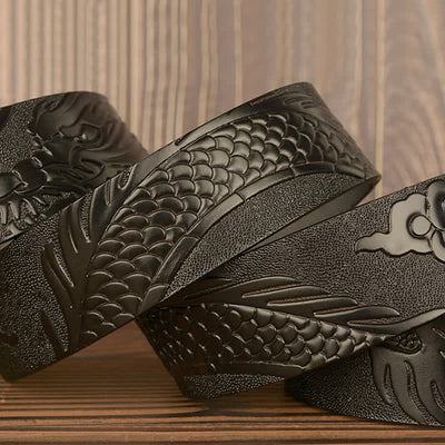 Men's Flying Dragon Luxury Cowskin Leather Belt