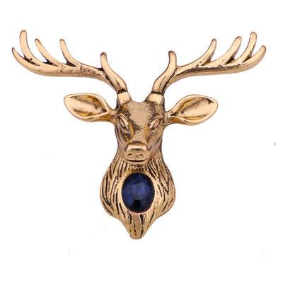 Men's Majestic Blue Gem Deer Brooch