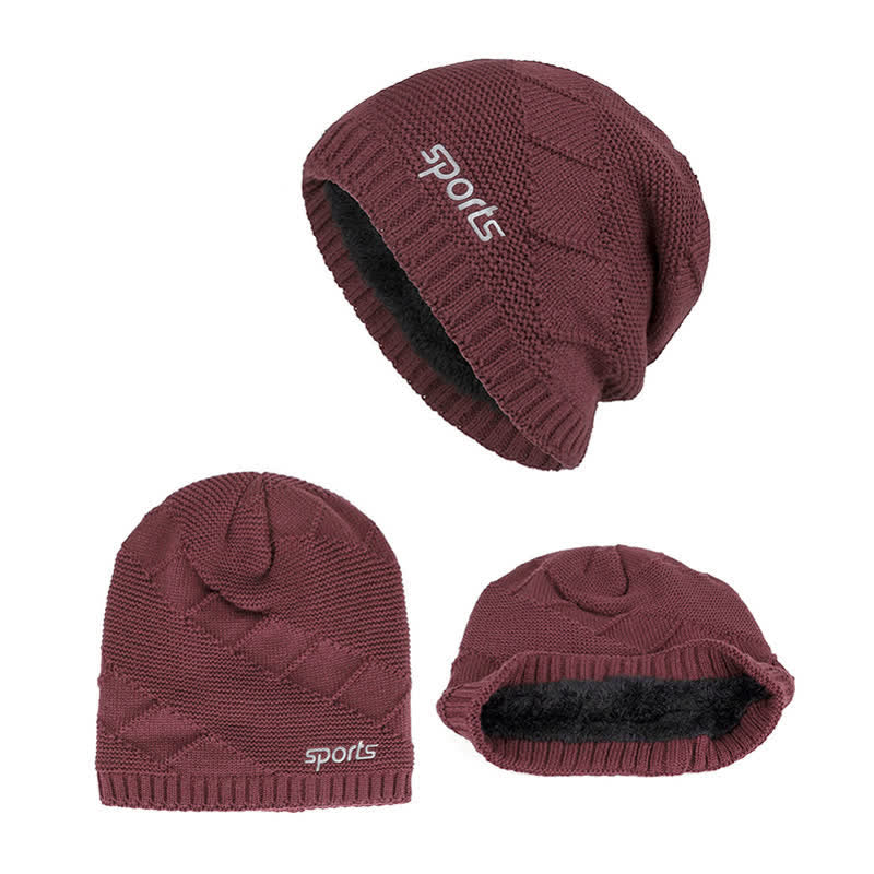 Casual Winter Solid Color Pile Knitted Hat