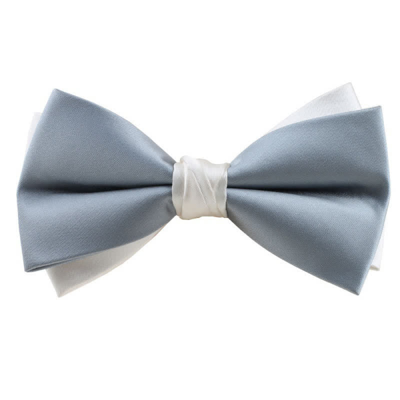 Men's Asymmetrical Two Tone Bow Tie