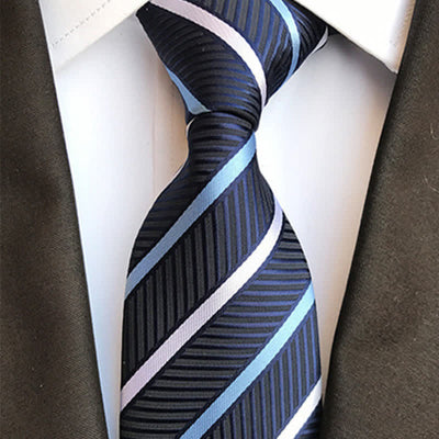 MidnightBlue Men's Business Striped Necktie