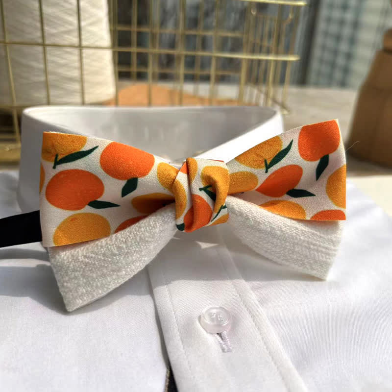 Men's Tropical Orange Fruit Bow Tie