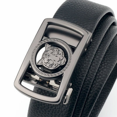 Men's DIY Tiger Head Automatic Buckle Leather Belt