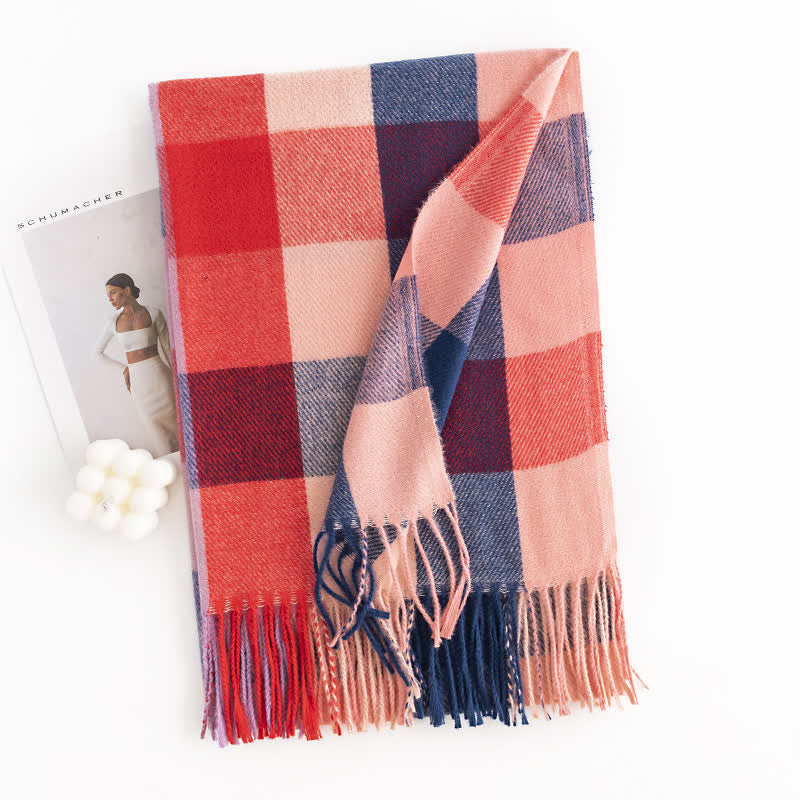 Women's Bright Vivid Colors Fringed Scarf