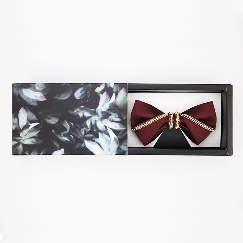 Men's Elegant Chain Bow Tie Pocket Square