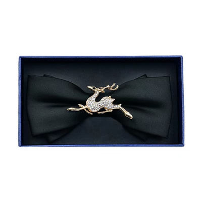 Men's Rhinestone Metal Matte Bow Tie