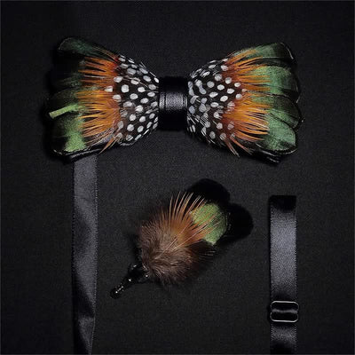 Green Classic Feather Bow Tie Collection Bundle
