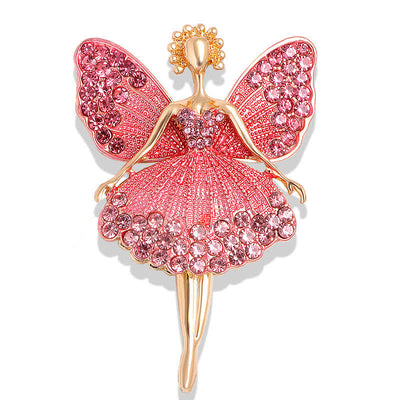 Women's Sparkly Dainty Dress Ballerina Brooch