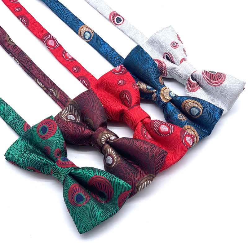 Men's Peacock Feather Pattern Bow Tie