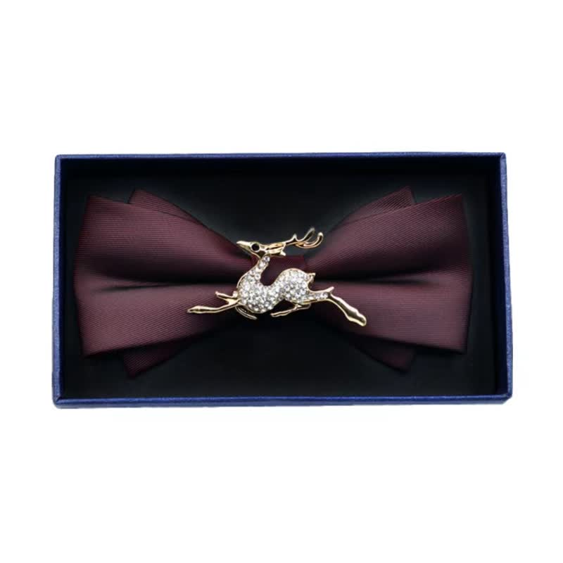 Men's Rhinestone Metal Matte Bow Tie