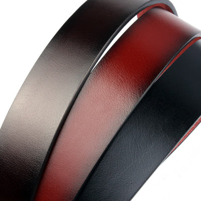 Men's Retro Black Buckle Leather Belt