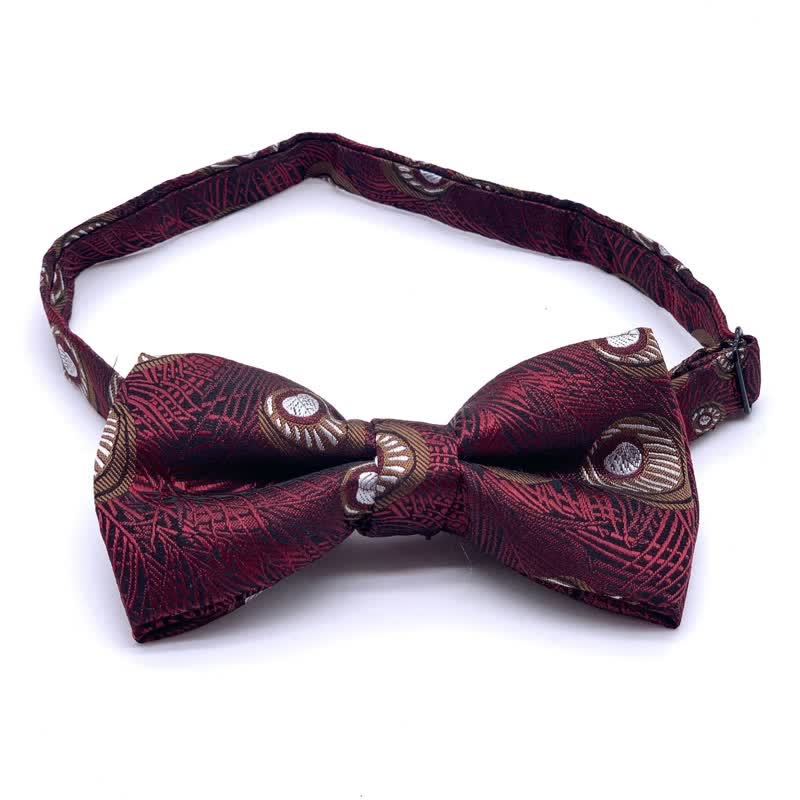 Men's Peacock Feather Pattern Bow Tie