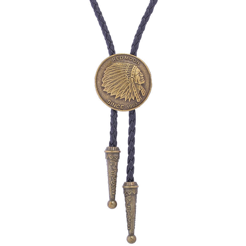 Classic Indian Head Tribal Style Bolo Tie