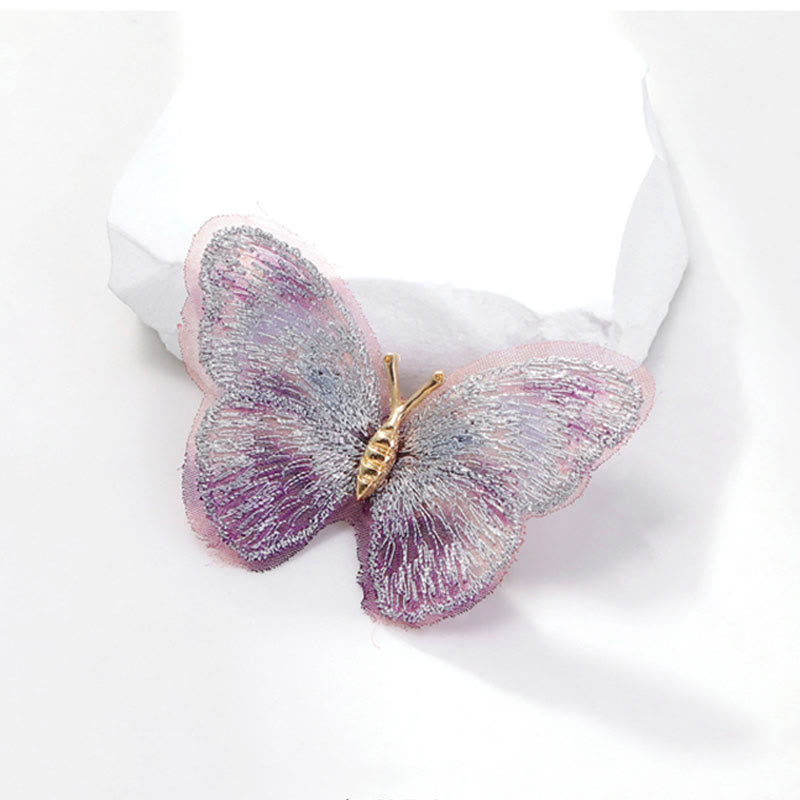 Women's Dreamy Embroidery Butterfly Brooch