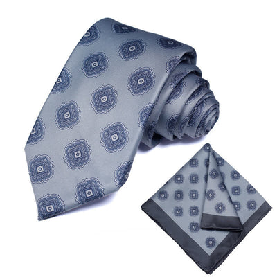 2Pcs Men's Medallion Motif Necktie Set