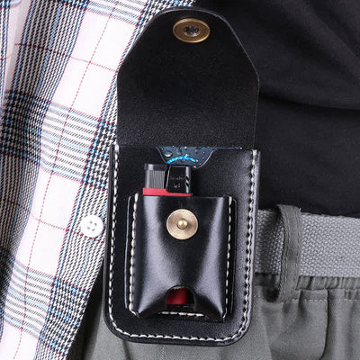 Mini Portable Cigarette Case Leather Belt Bag