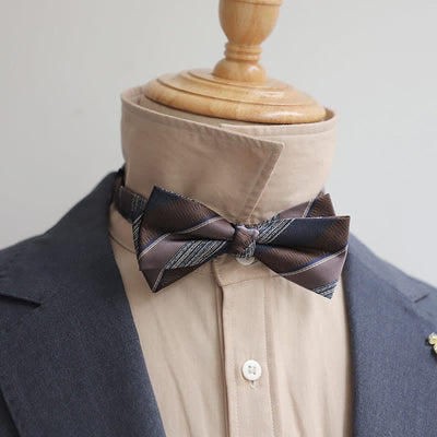 Men's Retro Striped Color Clash Bow Tie