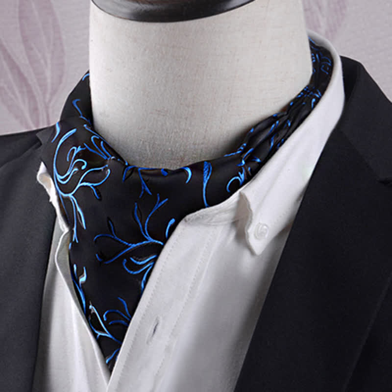 Black & Blue Fire Leaves Vogue Texture Cravat