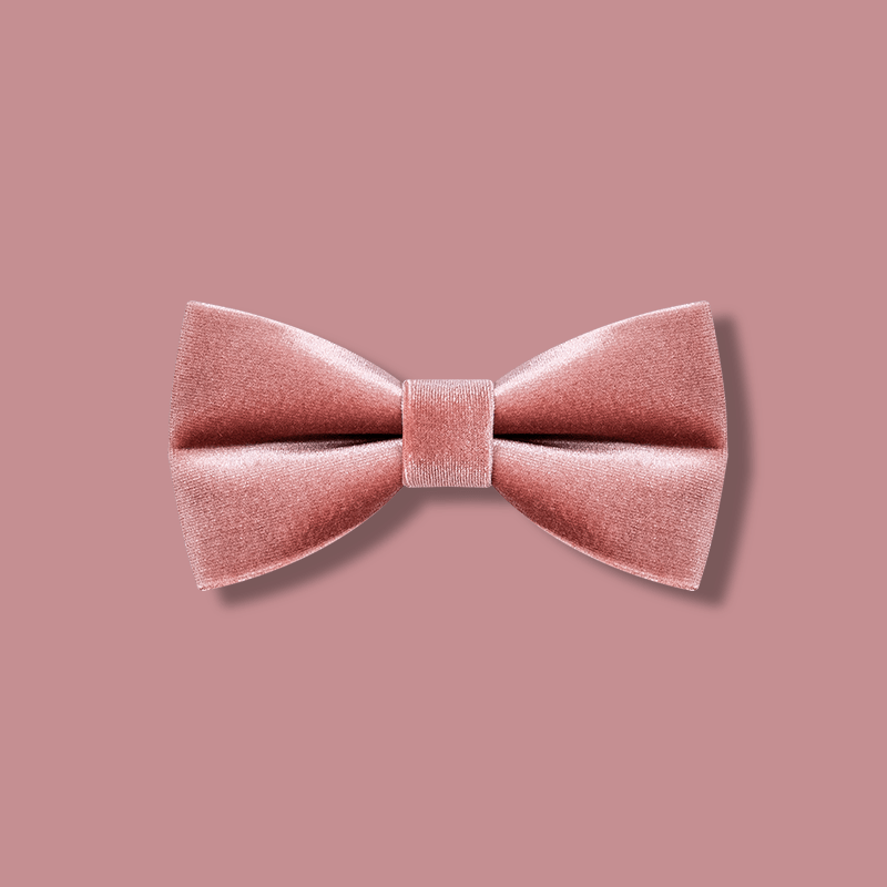 Men's Dusty Pink Solid Color Velvet Bow Tie