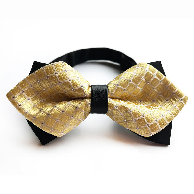 Men's Dotted Diamond Double-layer Pointy Bow Tie