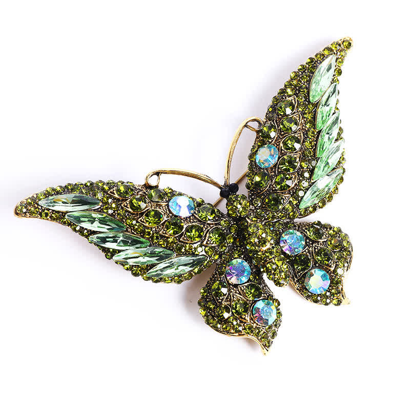 Women's Vintage Butterfly Crystal Brooch