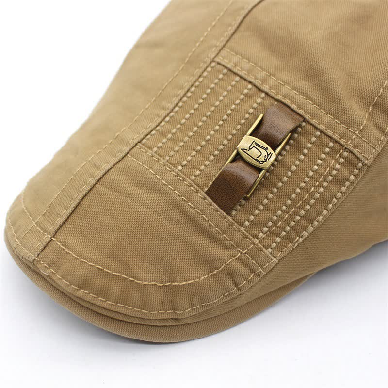 Freestyle Leather Strap I-Buckle Cotton Beret Cap