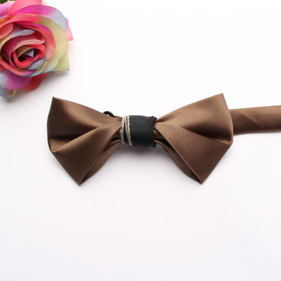 Men's Classic Glossy Solid Colored Bow Tie