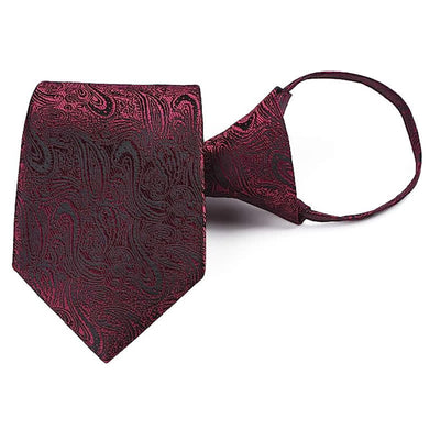 Men's Casual Zipper Tie Paisley Necktie