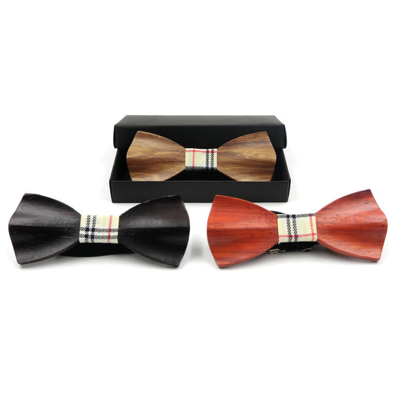 Men's Classy 3D Curved Wooden Bow Tie