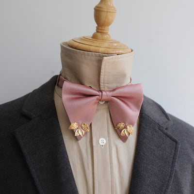 Men's Double-Layers Leaves Oversized Bow Tie