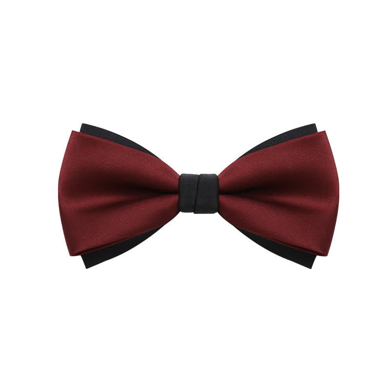 Men's Double-Layers Color Clash Bow Tie