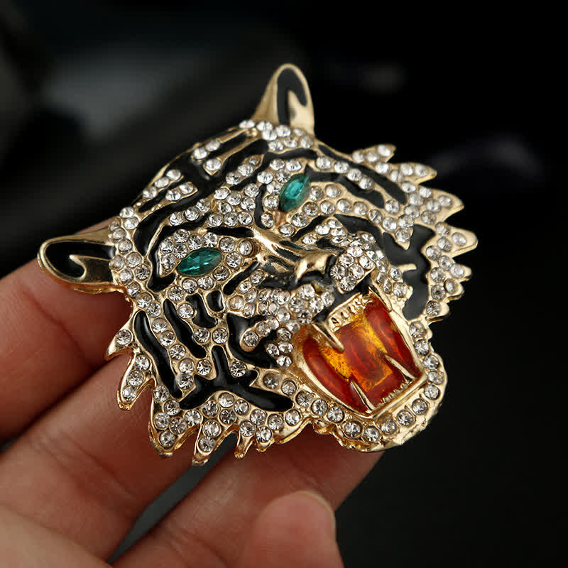 Men's Retro Tiger Head Brooch