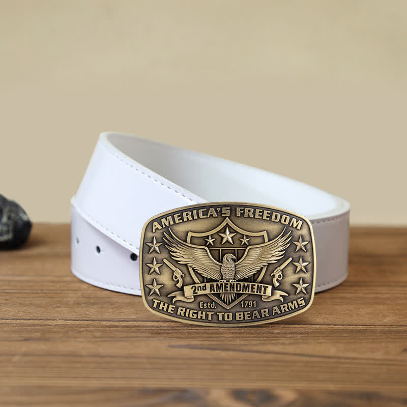 Men's DIY Eagle America's Freedom Buckle Leather Belt