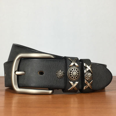 Men's Unique Rivet Studded Handmade Leather Belt