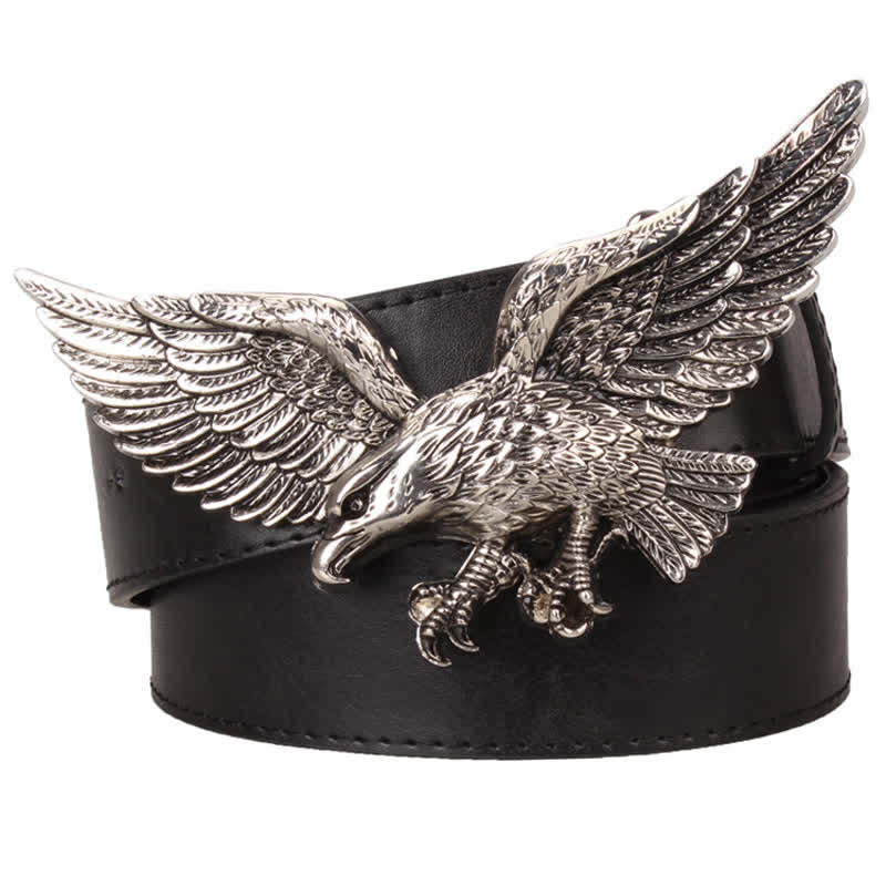 Men's Personality Large Flying Eagle Buckle Leather Belt