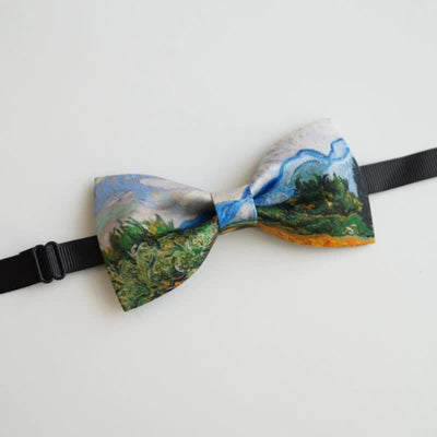 Men's Oil Painting Wheat Field Bow Tie