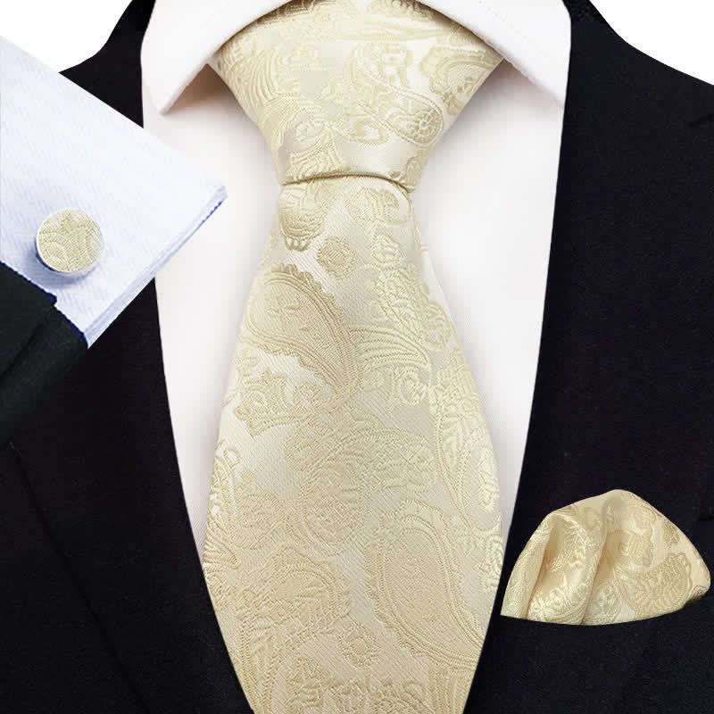 3Pcs Men's Exotic Paisley Necktie Set